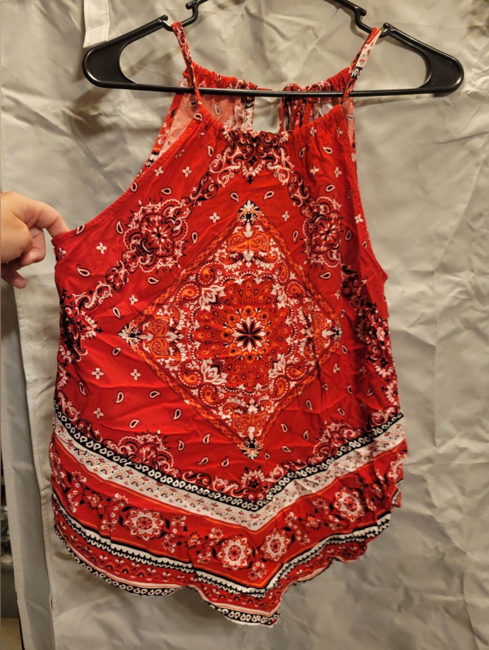 Red Bandana/paisly Tank Top